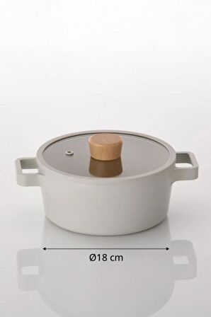 Neoflam Fika Alüminyum Döküm Tencere Cam Kapaklı 18cm D-NEOF18C