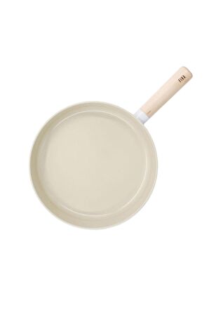 Neoflam Döküm 28 cm Ahşap Saplı Bej Tava  D-NEOF128