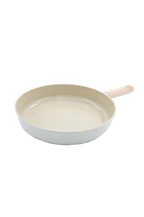 Neoflam Döküm 28 cm Ahşap Saplı Bej Tava  D-NEOF128