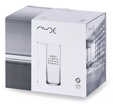 Paşabahçe Nude Kristal Rakı Bardağı F&d 6'lı Anason 64007 260 CC