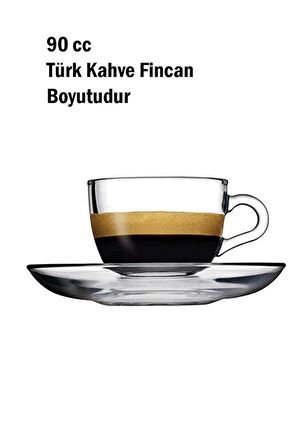 Paşabahçe 97984 Espresso Fincan-Türk Kahve Fincan Takımı 6'lı 90 cc