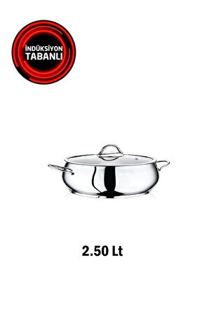 Safinox Bella Çelik 18x10 cm 2.50 Lt Basık İndiksiyon Çelik Tencere