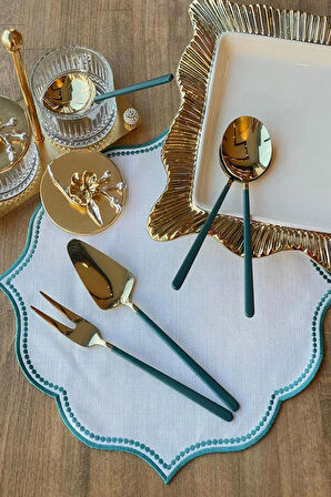 Dame Marie Gold-Green 5 Parça Sos Kepçe Seti