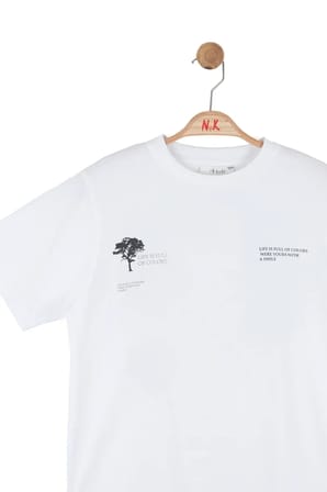 Nk Erkek Çocuk Happy Sırt Baskılı Tshirt 8-14 Yaş Ekru