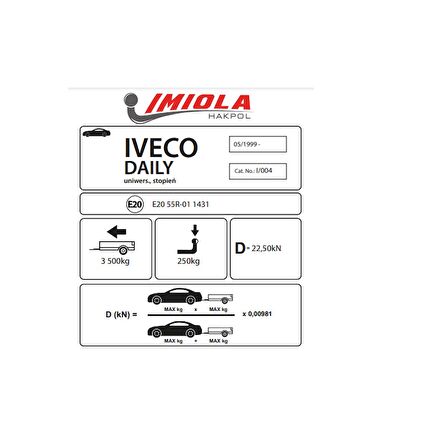 Hakpol Iveco Daily Uniwers.05/1999 Ve Sonrası Çeki Demiri