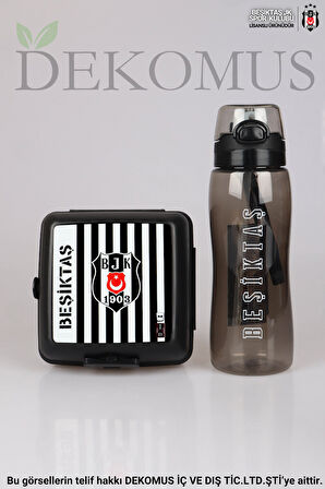 YENİ SEZON LİSANSLI BEŞİKTAŞ BESLENME KABI VE 700 ML TRITAN MATARA YEMEK SETİ