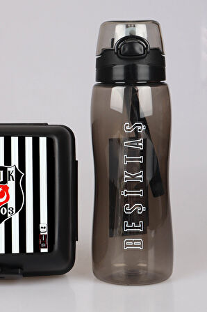 YENİ SEZON LİSANSLI BEŞİKTAŞ BESLENME KABI VE 700 ML TRITAN MATARA YEMEK SETİ