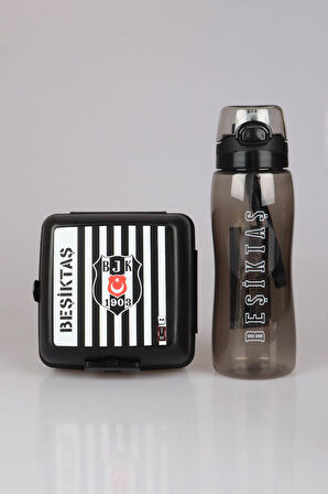 YENİ SEZON LİSANSLI BEŞİKTAŞ BESLENME KABI VE 700 ML TRITAN MATARA YEMEK SETİ