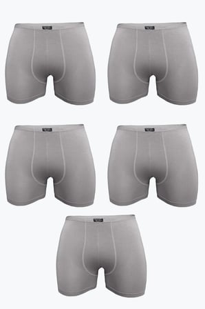 Erkek Gri 5 Li Likralı Yumuşak Bambu Boxer 5ant1273