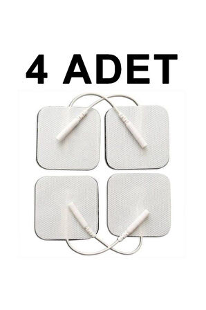 4 ADET Yeni Kablolu soketli Tens Pedi Tens Elektrodu (5x5cm Kare) Tens Peti Geçmeli Tens Pedi