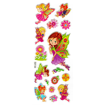 Sticker Kabartmalı Stiker Defter, Planlayıcı (kzy1046) 16x7 cm -Peri Kızlar