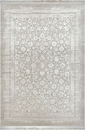 İpek Koleksiyonu 100 Tarak Viskon Akrilik Dokuma Lüks Halı 5002 Gri