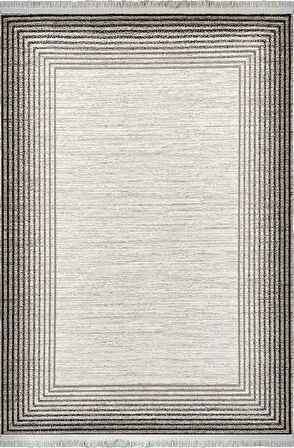 Alure Koleksiyonu Akrilik Dokuma Saçaklı Halı 1757 Bej