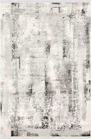 Rustik Koleksiyonu Akrilik Dokuma Saçaklı Halı 3201 Gri