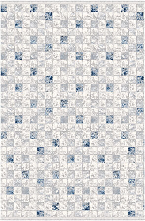 Rustik Koleksiyonu Akrilik Dokuma Saçaklı Halı 3214 Mavi