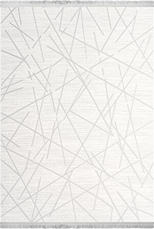 Alesta Koleksiyonu Akrilik Dokuma Saçaklı Halı 3504 Gri