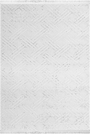 Alesta Koleksiyonu Akrilik Dokuma Saçaklı Halı 3507 Gri