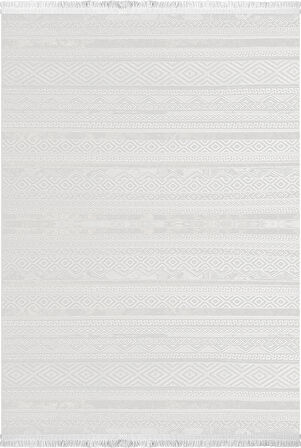 Alesta Koleksiyonu Akrilik Dokuma Saçaklı Halı 3511 Krem