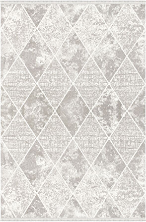 Vesta Koleksiyonu Akrilik Dokuma Saçaklı Halı 3763 Gri