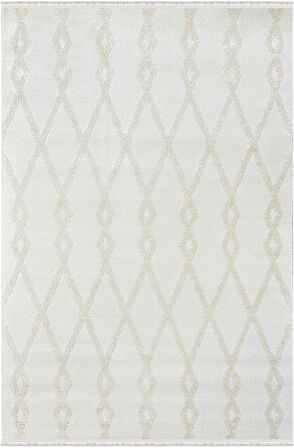 Soft  Koleksiyonu Modern Saçaklı Halı 8304 Krem