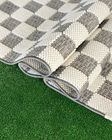 Tual Koleksiyonu Modern Saçaklı Halı 8407 Gri