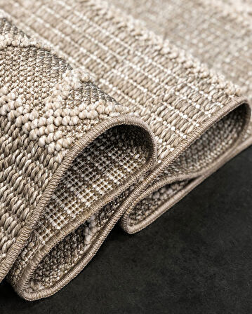 Disney Koleksiyonu Dekoratif Modern Saçaklı Halı 8010 Bej