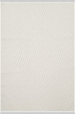 Mudo Koleksiyonu Dekoratif Modern Saçaklı Halı 8753 Krem