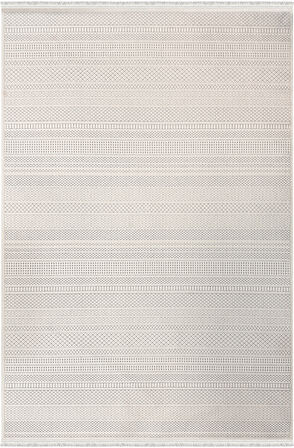 Lavina Koleksiyonu Dekoratif Modern Saçaklı Halı 8601 Krem