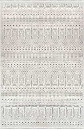 Lavina Koleksiyonu Dekoratif Modern Saçaklı Halı 8605 Krem