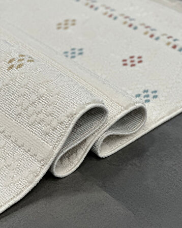 Pietra Koleksiyonu Dekoratif Modern Saçaklı Halı 8203 Multi