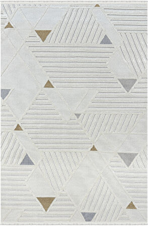 Pietra Koleksiyonu Dekoratif Modern Saçaklı Halı 8209 Sarı