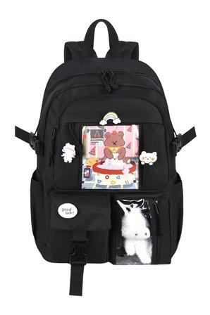 Waddell Kore Kawaii Tarzı Okul Sırt Çantası,Günlük Sırt Çantası Termal Beslenme Çantası Ve Kalemlik SİYAH 26700