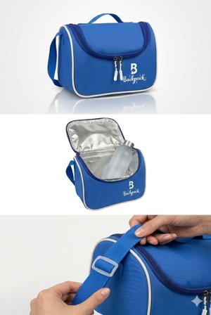 Goldline AVM Backpack Folyolu Isı Yalıtımlı Lüx Günlük İlkokul Ortaokul Okul Gezi Beslenme Çantası Mavi