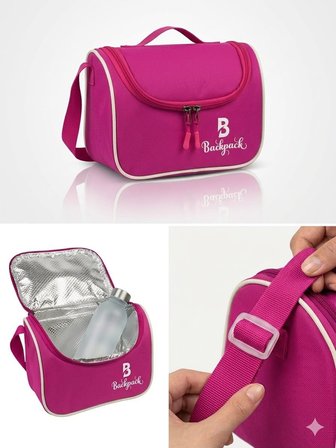 Goldline AVM Backpack Folyolu Isı Yalıtımlı Lüx Günlük İlkokul Ortaokul Okul Gezi Beslenme Çantası Fuşya