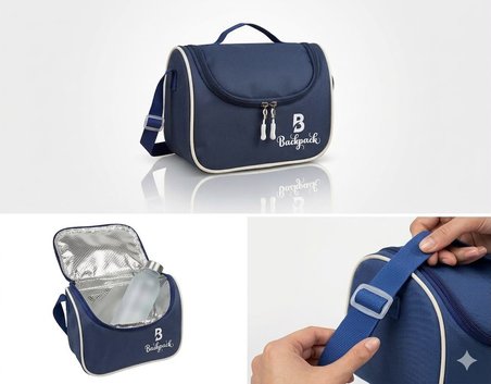 Goldline AVM Backpack Folyolu Isı Yalıtımlı Lüx Günlük İlkokul Ortaokul Okul Gezi Beslenme Çantası Lacivert