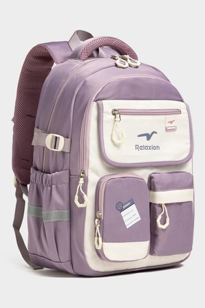 Relaxion Unisex Okul Sırt Gezi Kamp Günlük Öğrenci Sırt Okul Çantası 2469 LİLA
