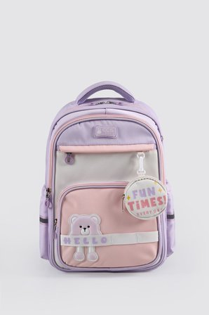 ÇÇS Kids Premium Okul Çanta Seti 3'lü İlkokul Ortaokul Sırt Çantası Termal Beslenme Çantası Kalemlik Mor 51983
