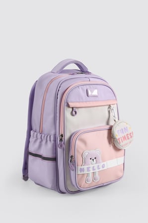 ÇÇS Kids Premium Okul Çanta Seti 3'lü İlkokul Ortaokul Sırt Çantası Termal Beslenme Çantası Kalemlik Mor 51983