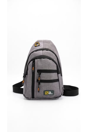 THE LOOP DESİNG Unisex Çok Bölmeli Çapraz Ayarlanabilir Askılı Göğüs Omuz Çantası Gri