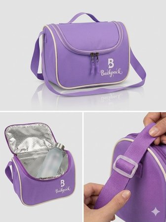 Goldline AVM Backpack Folyolu Isı Yalıtımlı Lüx Günlük İlkokul Ortaokul Okul Gezi Beslenme Çantası Lila