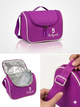 Goldline AVM Backpack Folyolu Isı Yalıtımlı Lüx Günlük İlkokul Ortaokul Okul Gezi Beslenme Çantası Mor