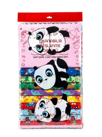 SIRIMSI 30x45 CM 12 ADET YIKANABİLİR BESLENME ÖRTÜSÜ KARMA DESENLER