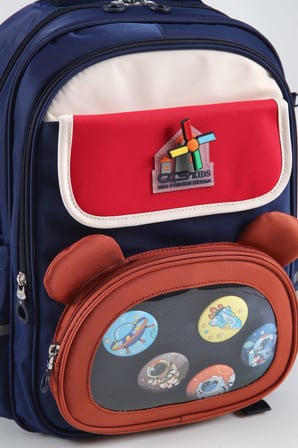 ÇÇS Kids Premium Okul Çanta Seti 3'lü İlkokul Ortaokul Sırt Çantası Termal Beslenme Çantası Kalemlik Lacivert-Turuncu 51977