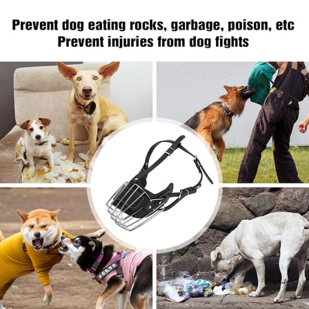 Patibon XL Beden Deri Kayışlı Paslanmaz Çelik Kafes Köpek Ağızlığı