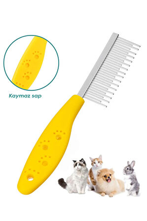 Tüy Açma Tarağı Kedi Köpek Kıtık Topak Açıcı Ergonomik Evcil Hayvan Bakım Tek Taraflı Metal Tarak