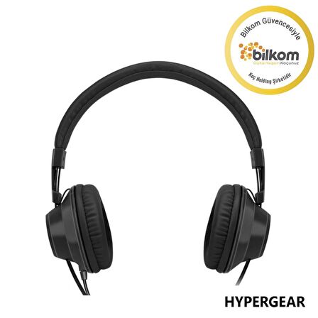 Global 2024 V50 Type-C ve 3.5mm Jack Girişli Mikrofonlu Kablolu Kulaküstü Kulaklık Siyah WNE1060