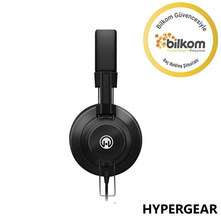 Global 2024 V50 Type-C ve 3.5mm Jack Girişli Mikrofonlu Kablolu Kulaküstü Kulaklık Siyah WNE1060