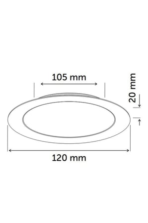 İnoled 6w Yuvarlak Sıva Altı Led Panel 4000k Ilık Beyaz In-tls-2706-03