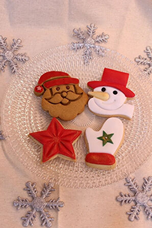 Kış Kurabiye Ve Hamur Şekillendirme Seti Noel Baba Kardan Adam Eldiven Yıldız