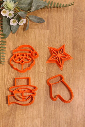 Kış Kurabiye Ve Hamur Şekillendirme Seti Noel Baba Kardan Adam Eldiven Yıldız